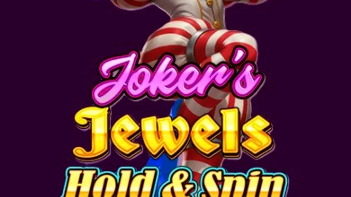 Tampilan visual mesin slot Joker’s Jewels Hold & Spin dengan tema retro dan simbol permata